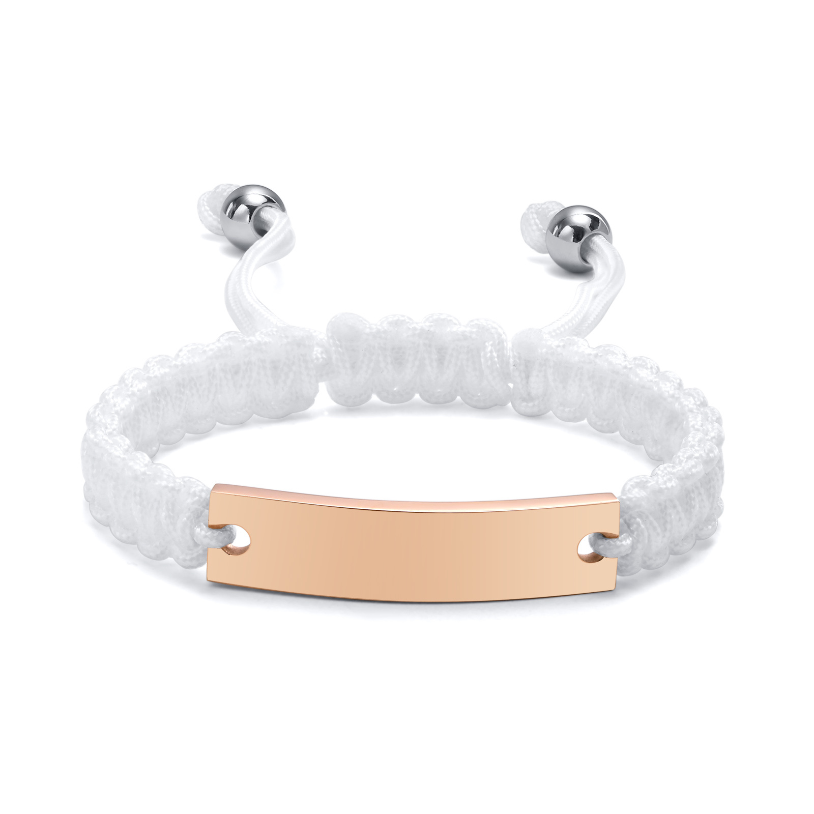 Vnox braccialetto coppia ID in acciaio inossidabile personalizzato gratuito per donna uomo, amanti della catena in corda intrecciata fatti a mano regolabili gioielli regalo BFF: Oro-colore