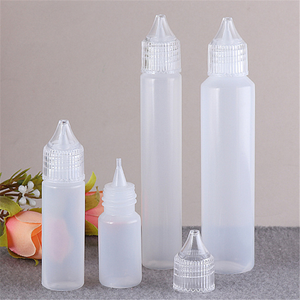1pc, 10ml/15ml/30ml/50ml neulakärjellä puristettava pullo, uudelleentäytettävä nestemäinen muovipullo, leveä suuaukko, tyhjä kynätyyli