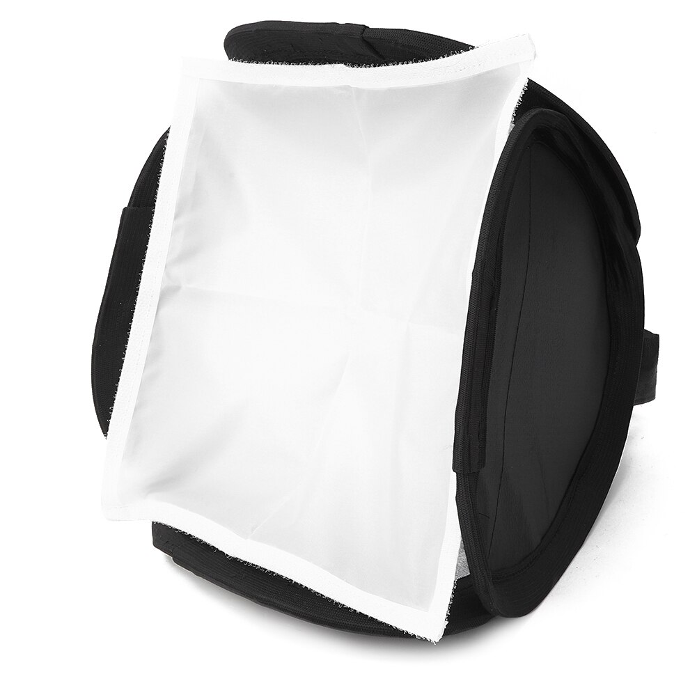 23cm plast leie hvit bærbart sammenleggbart blitslys slr kamera softbox fotografering fylle lys deksel til slr kamera blits lys