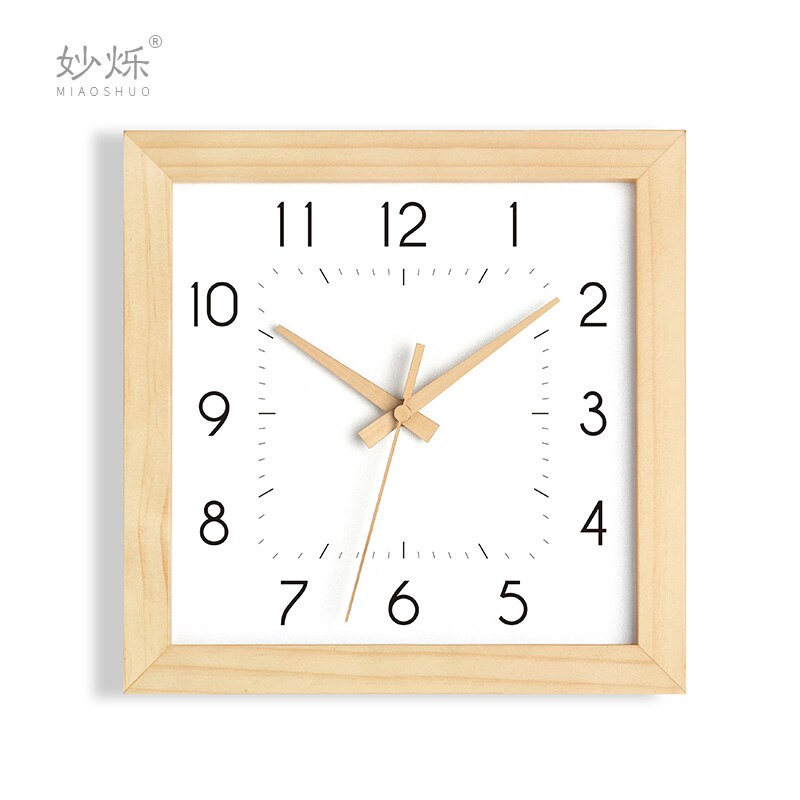 Large Square Wall Clock Modern Wood Living Room Clocks Wall Home Decor Nordic Silent Bedroom Relogio De Parede Ideas FZ720