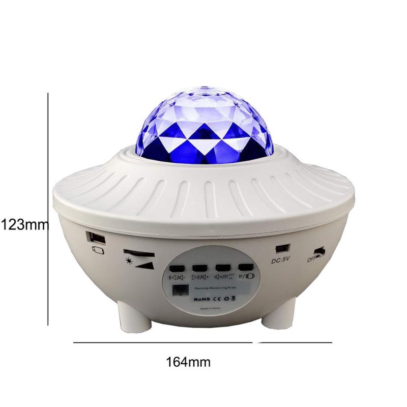 Projecteur LED produisant de la musique en forme d'étoile, modèle, USB, Bluetooth, vagues, luminaire décoratif d'intérieur, 1 pièce