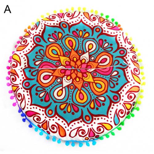 43cm rund bohemisk mandala golvkudde hemsoffa inredning nationell stil soffkudde bekväm kudde: A