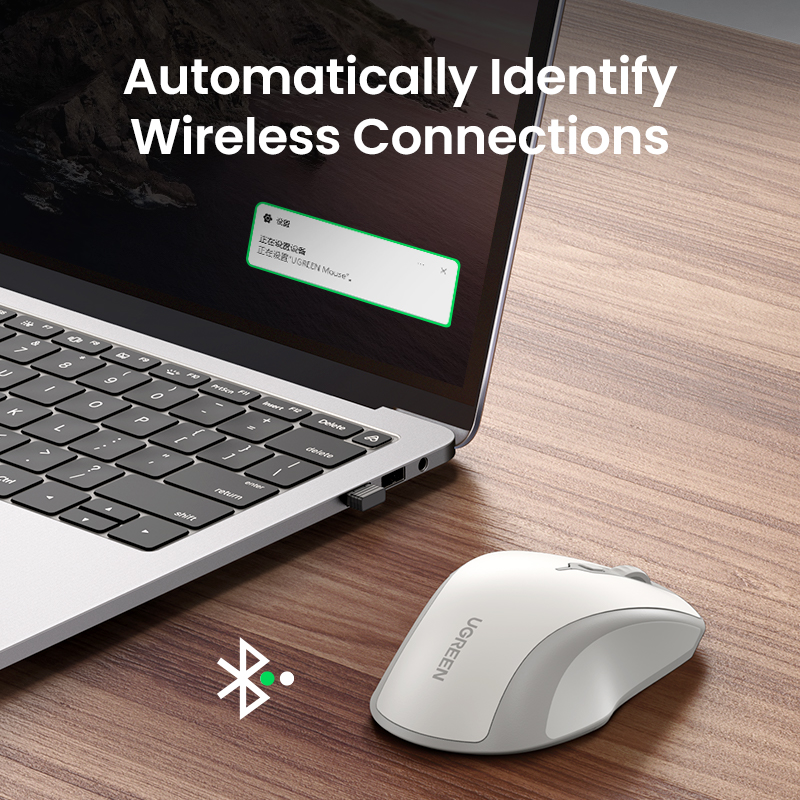 Ugreen Draadloze Muis Bluetooth 5.0 Ergonomische 4000 Dpi 6 Mute Knoppen Voor Macbook Computer Tablet Laptop Pc 2.4G Draadloze Muizen