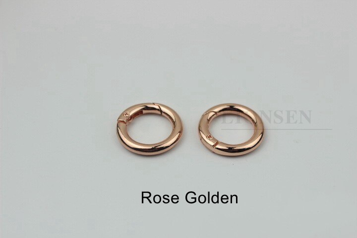 2PCS 20MM Metal Spring Gate O Ring Trigger Clasp Clips Snap Buckle Hook Keychain DIY Bag KeyRing Handbag Hardware Accessories: Rose Golden