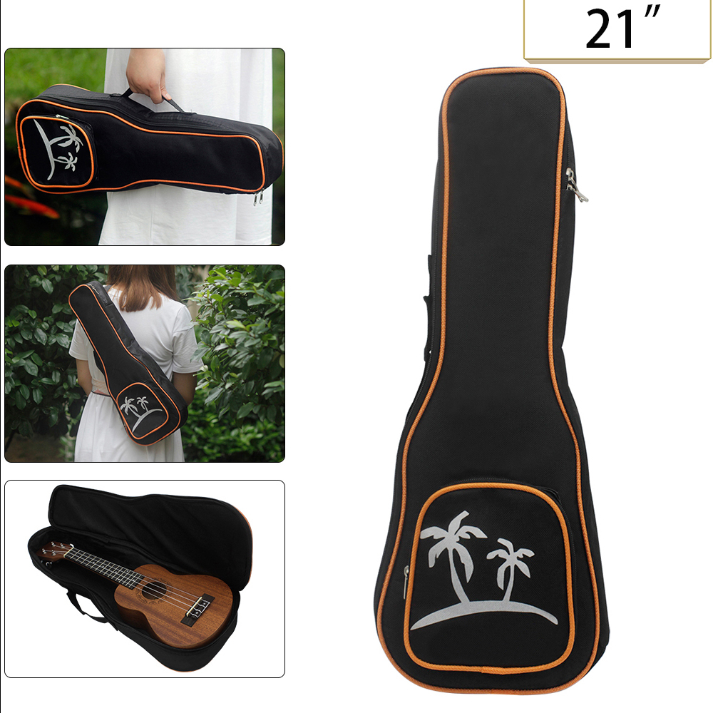 Ukelele Soprano acústico de 21 pulgadas, Kit de Ukelele de tilo de 21 pulgadas y Bolsa, correa de cuerdas, sintonizador, instrumento Musical: Ukulele Bag