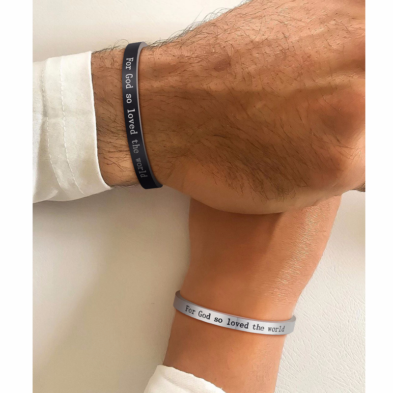 Jean 3:16 verset de la Bible Bracelet chrétiens pour hommes femmes étude de la Bible bijoux religieux pour dieu tant aimé le monde 56MM