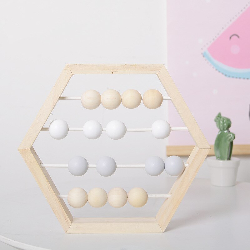 Montessori Toy Natural Wooden Abacus With beads Craft Baby Early Learning Educational Toys Baby Room Decor ins pop Toys