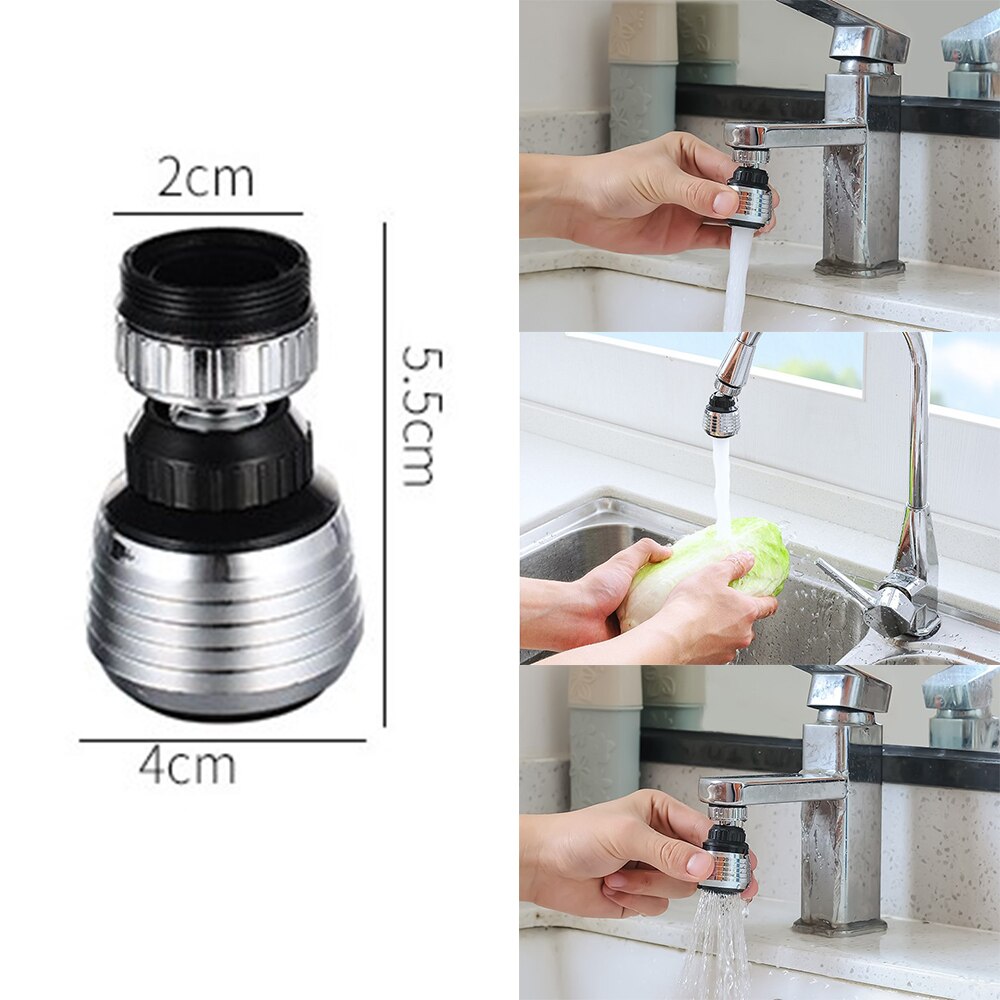 Universal Pressurized Faucet Sprayer Anti-splash 360 Degree Rotating Water Tap Three Stall Water Saving Faucet Nozzle Adapter: Short