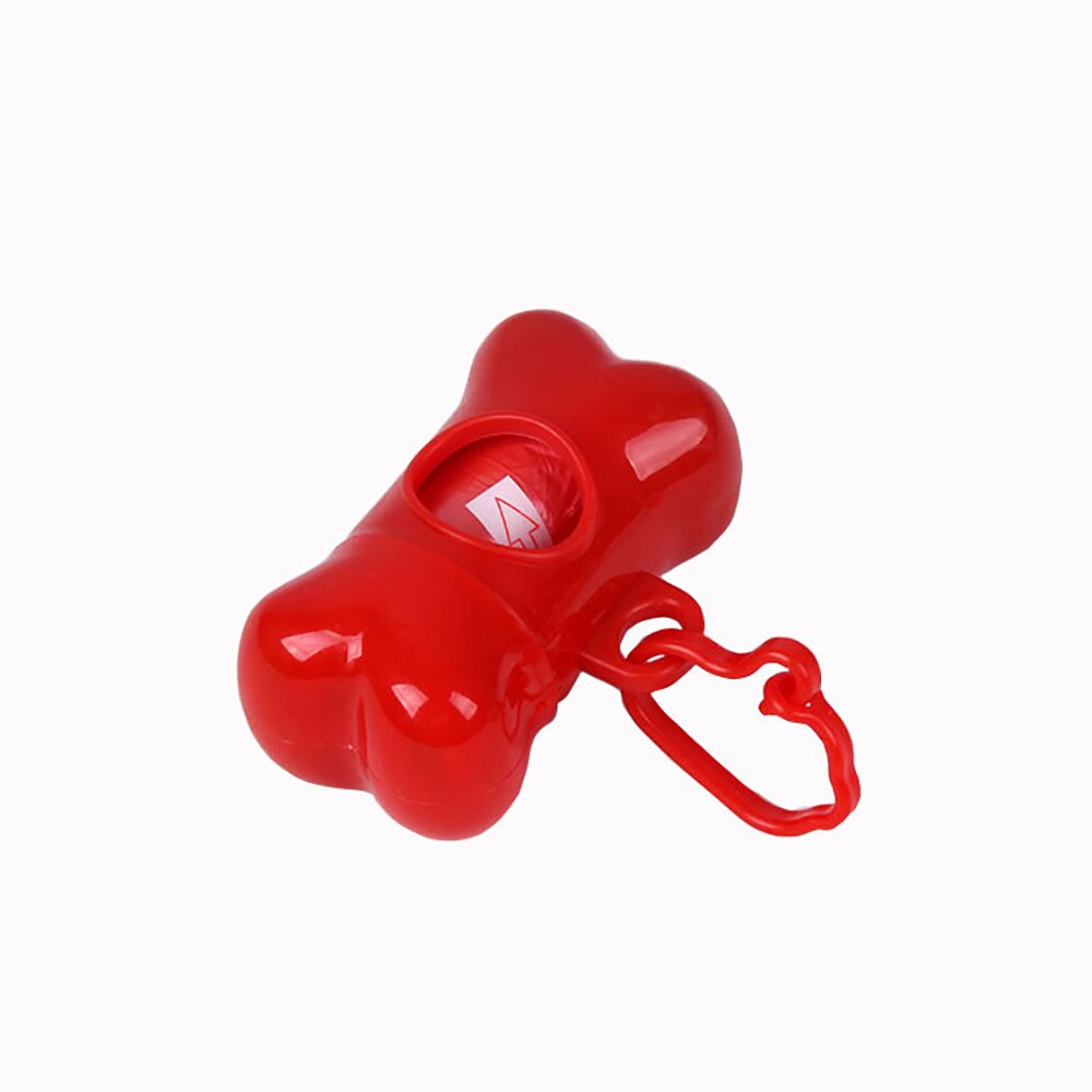 Huisdier Afvalzak Dispenser Voor Hond Kak Tassen Bone Vorm Plastic Huisdier Kleine Hond Outdoor Afval Kak Bag 10 Roll huisdier Afval Kak Tassen: Red