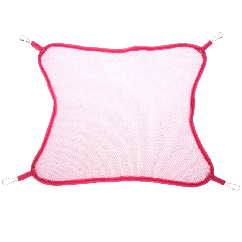 Hamaca de Mascota, manta colgante para verano, hamaca para hámster, tela de malla de sándwich transpirable, hamaca para gato doméstico, columpio colgante: Rosa