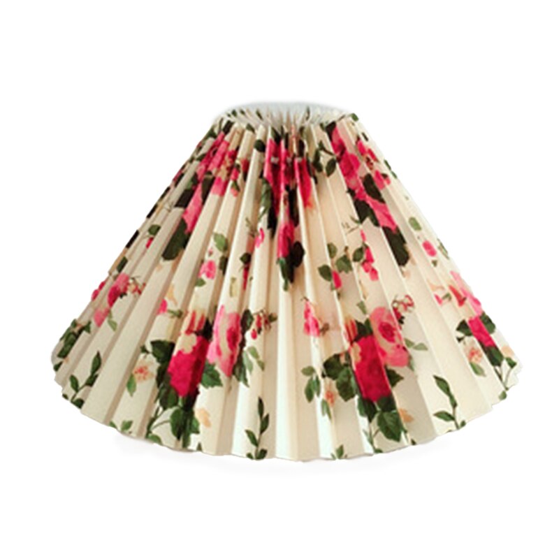 Pleated Lampshade E27 Light Cover Japanese Style Fabric Table Lamp Ceiling Decor C1: Printing