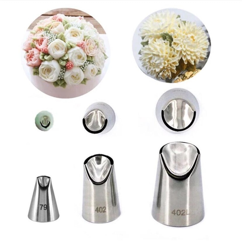 1Pc/3Pcs #79 #402 # 402L Chrysant Nozzles Voor Decorating Cake Tulip Gebak Nozzle Vetplanten icing Piping Tips Bakvormen Pastry