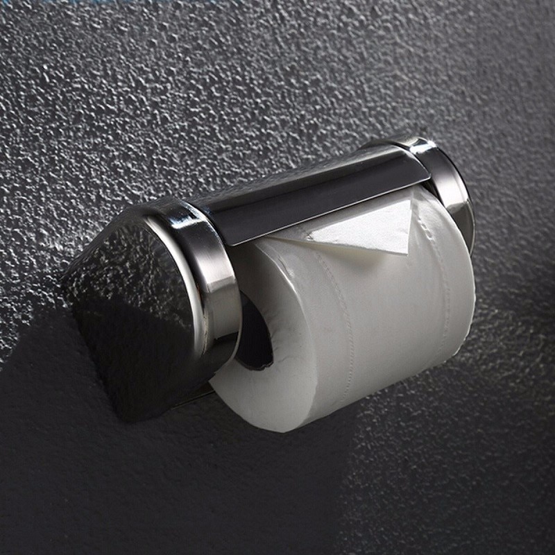 Toilet Tissue Roll Box Polished Chrome Stainless S... Grandado