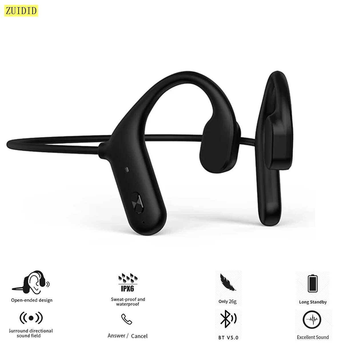 KS20-auriculares inalámbricos de conducción ósea, cascos deportivos impermeables con Bluetooth 5,0, magnéticos, con reducción de ruido y micrófono