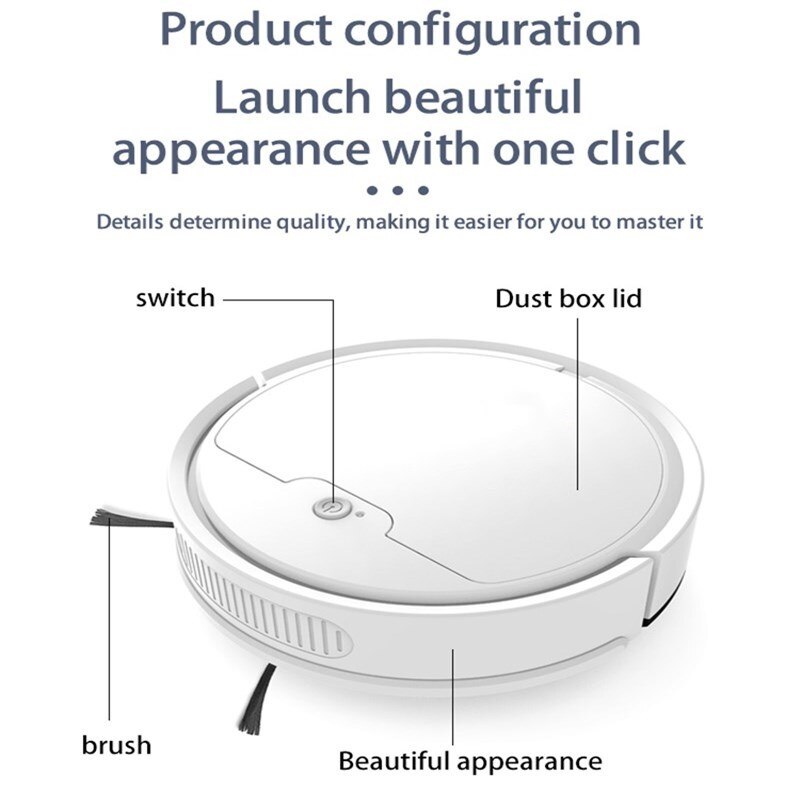 Multifunctional Robot Vacuum Cleaner Smart App Remote Control Sweeping Robot 2000Pa Wireless Dry Wet Auto Cleaner Home