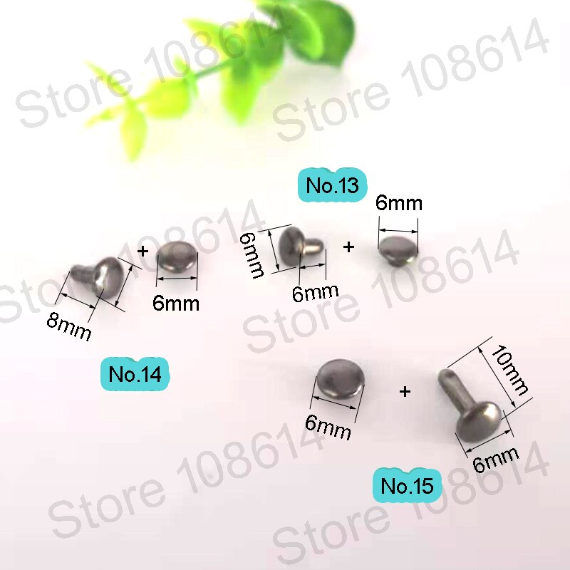 100Pcs DIY accessoires 6mm double-side klinknagels spike stud & spikes voor kledingstuk lederen accessoire Ronde platte spikes Kledingstuk Klinknagels: No.13