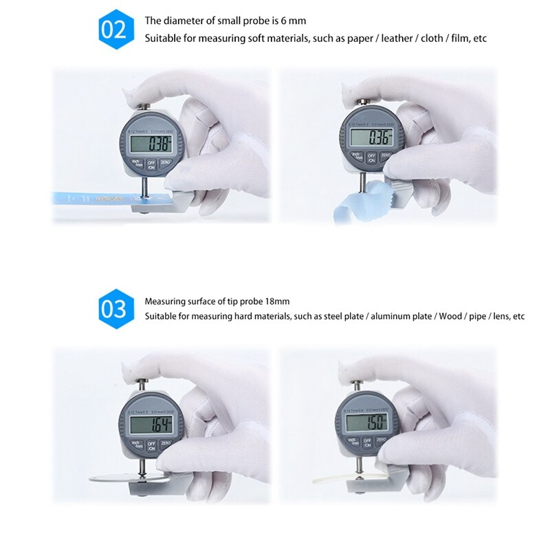 Digital Thickness Gauge Electronic Thickness Meter Measure Thickness Of Paper Cloth Thin Metal Micrometer 0.01Mm