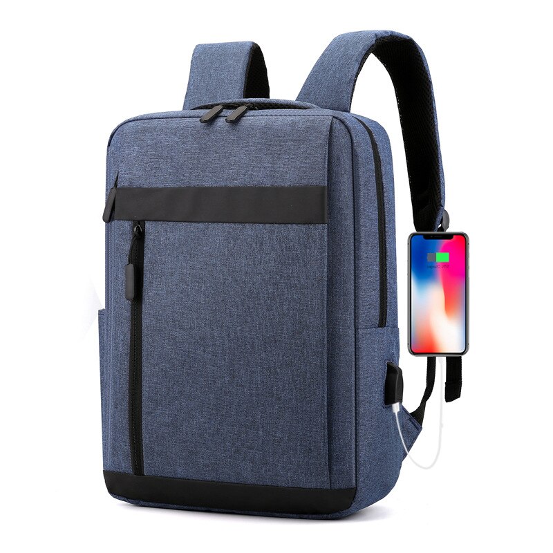 SUUTOOP Men Nylon Laptop Backpack USB Charging Travel Teenagers Schoolbag School Bag Sports Notebook Pack For Male Female Women: Blue