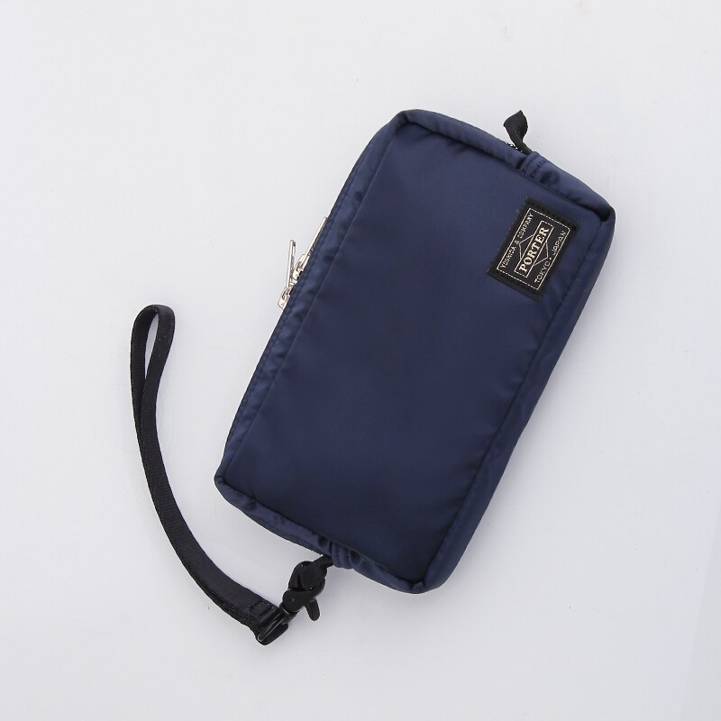 Porter-cartera de gran capacidad con cremallera japonesa y coreana Unisex, bolso informal de tela de nailon, bolso juvenil para estudiante,: Azul