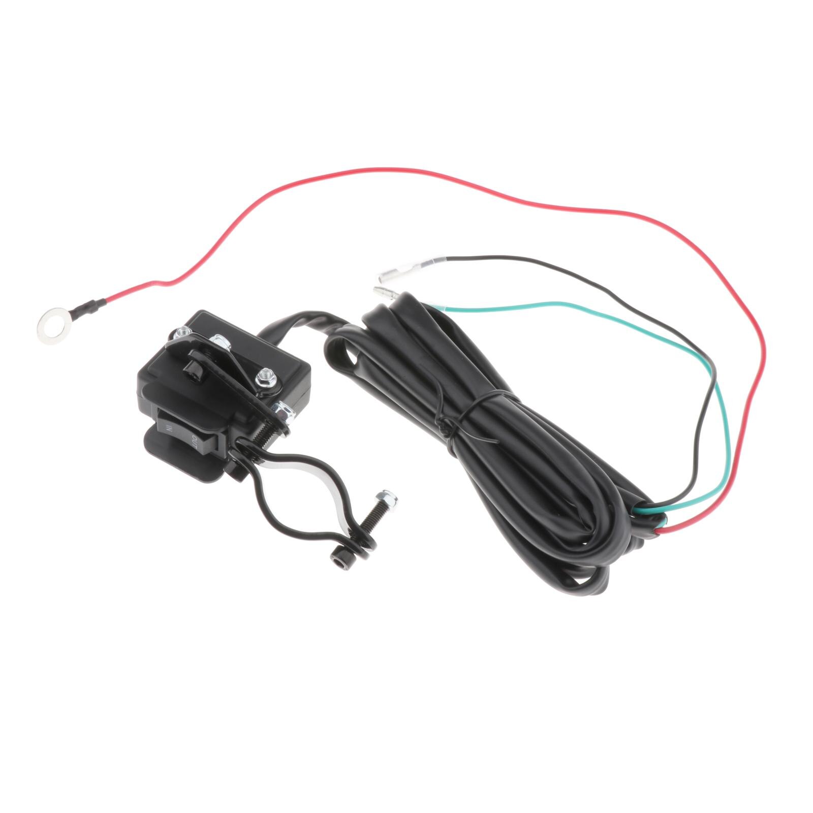 12V ATV UTV Winch Rocker Handlebar Thumb Switch for All Winches with 2.5m Line, Easy to Install
