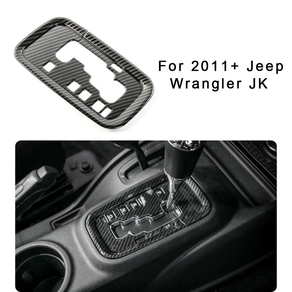 Kulfiber gearskifte panel ramme dekoration cover trim til jeep wrangler jk + dekorere charmerende luksus levende