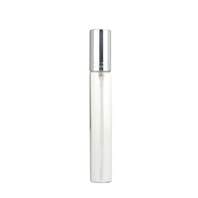 leer Klare Glas sprühen Flasche 10ml 15ml Parfüm Zerstäuber Flasche mit sprühen, nachfüllbar Leere Parfüm Flasche Feinen Nebel sprühen: 10ML / Silber-