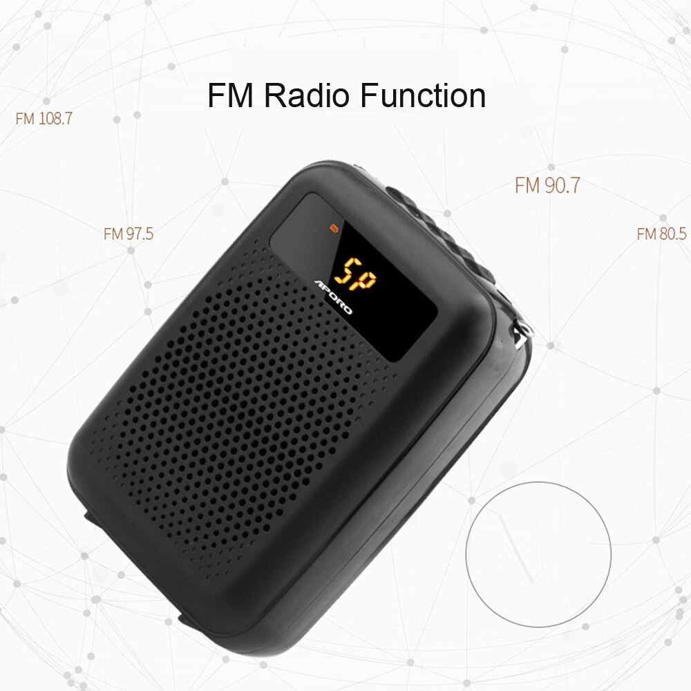 12W Wired Voice Versterker Fm Radio Tf Kaart U Disk Portable Voor Leraar School College Tour Gids Megafoon Microfoon speaker