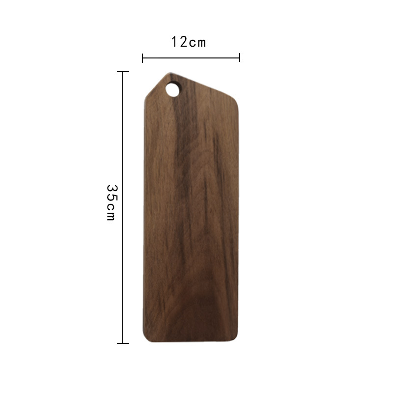 Tabla de corte de cocina de madera entera de nogal negro, tabla para cortar fruta de madera sólida, bandeja para cortar carne y pan: 35x12CM