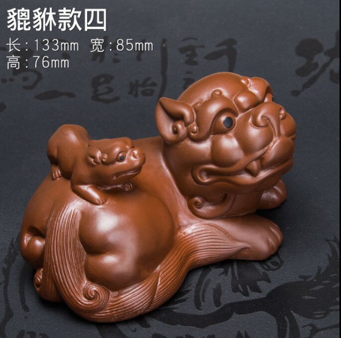 Toad thé ornements pour animaux de compagnie violet argile violet sable thé pour animaux de compagnie à la main en céramique thé accessoires décoration de la maison artisanat thé outils