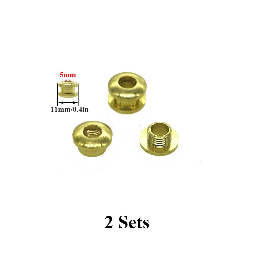 2pcs Solid Brass Screw Back Eyelets Craft Accessory Metal Plating Round Eyelets with Washer Grommets Leather for Bags Jeans: 5mm Inner 2 sets