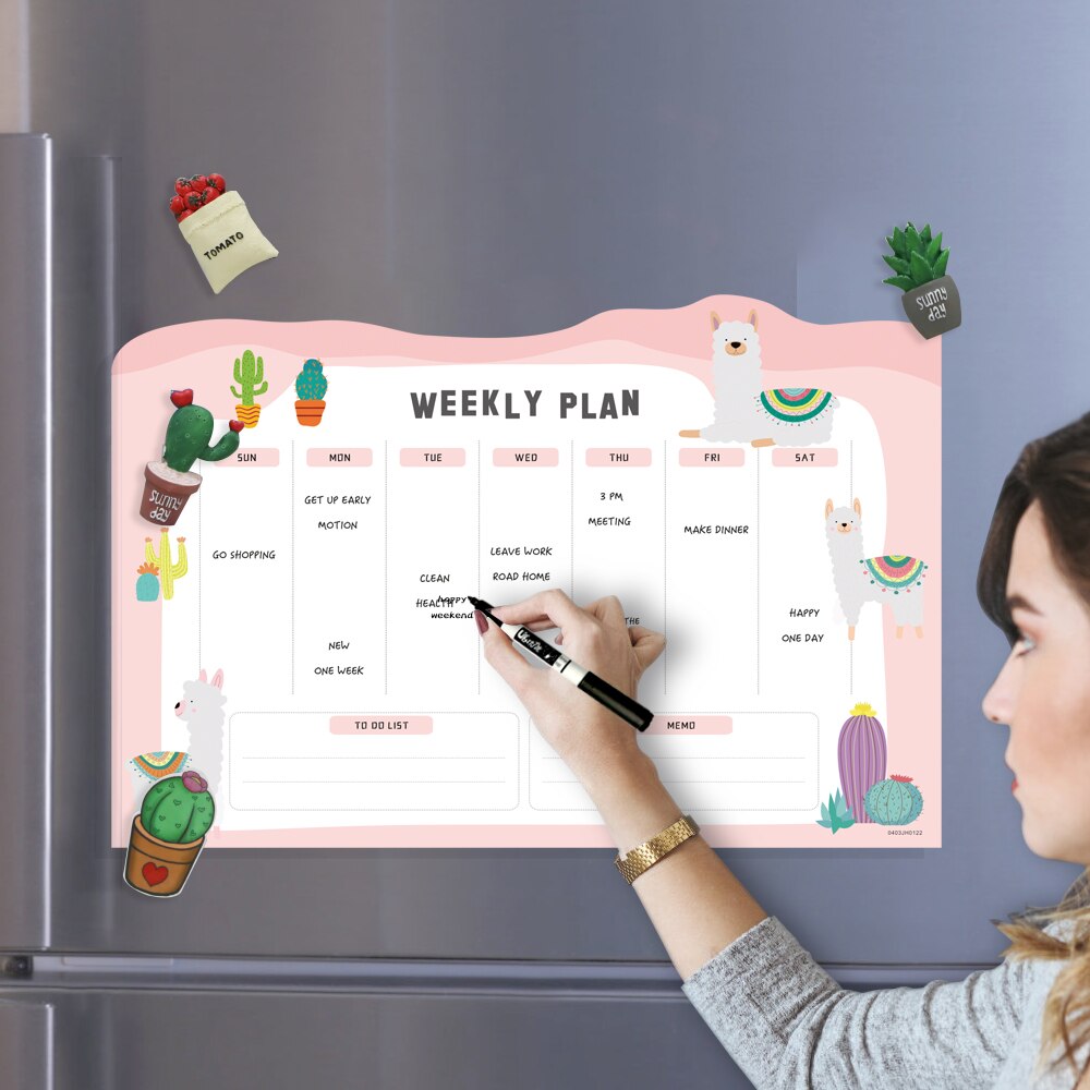 Droog Veeg Magnetische Wekelijkse Planner Whiteboard Kalender Voor Koelkast Organiseren Uw Familie Maaltijd Plan Winkelen Lijst Kids Karwei Grafiek