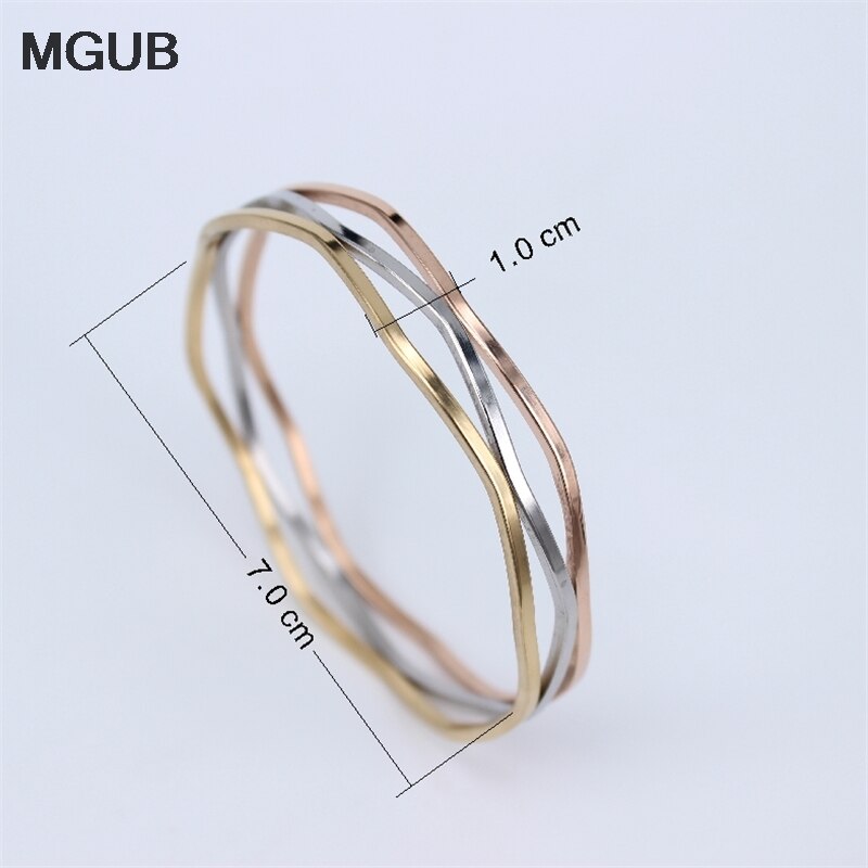 MGUB 3-color 316L stainless steel popular bracelet female smooth simple and comfortable to wear price LH351