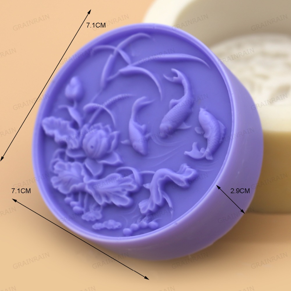 Grainrain Soap Mold Silicone Craft Fish Round Soap Making Mould DIY Candle Resin Mold