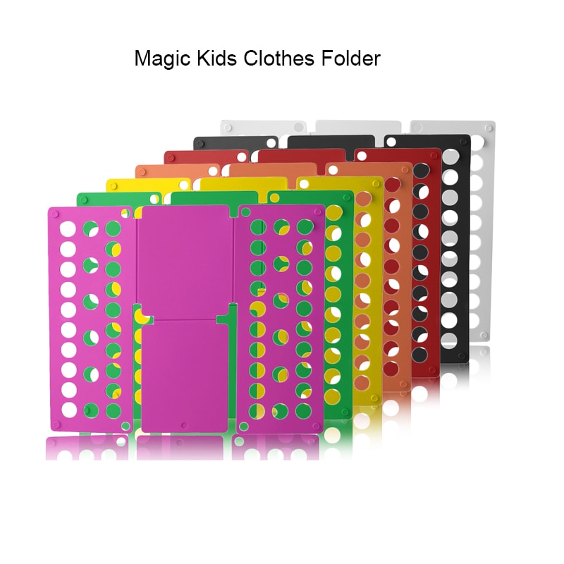 Magisk tøj mappe bord til børn barn t-shirt spare plads hurtig husholder tøjholder organzier fold tøjbræt