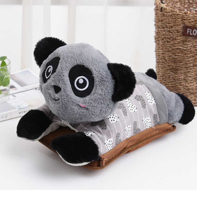 Chauffe-mains rechargeables dessin animé Panda bouteille d'eau chaude Rechargeable anti-déflagrant taille chaude palais trésor C177: Blue