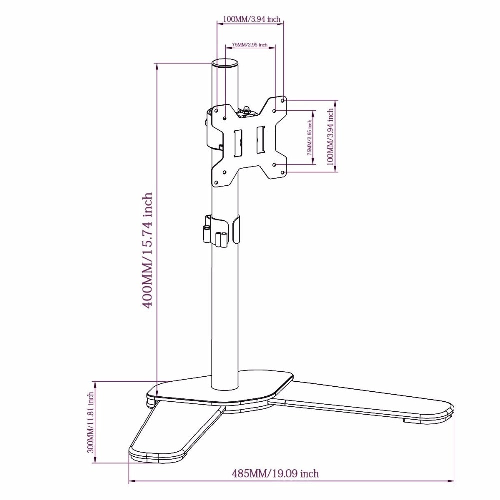 Suptek Fully Adjustable Single LCD LED Monitor Desk Mount Stand Bracket for 13"-27" Screens 360 degree Rotation ML6401