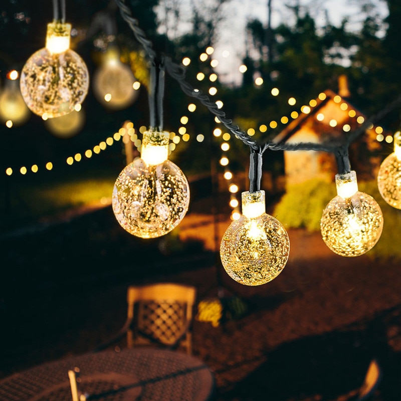 33ft 50 LED Crystal Ball Zonne-energie WorldSky Meest Populaire Globe Fairy Lights voor Outdoor Tuin Kerst Decoratie