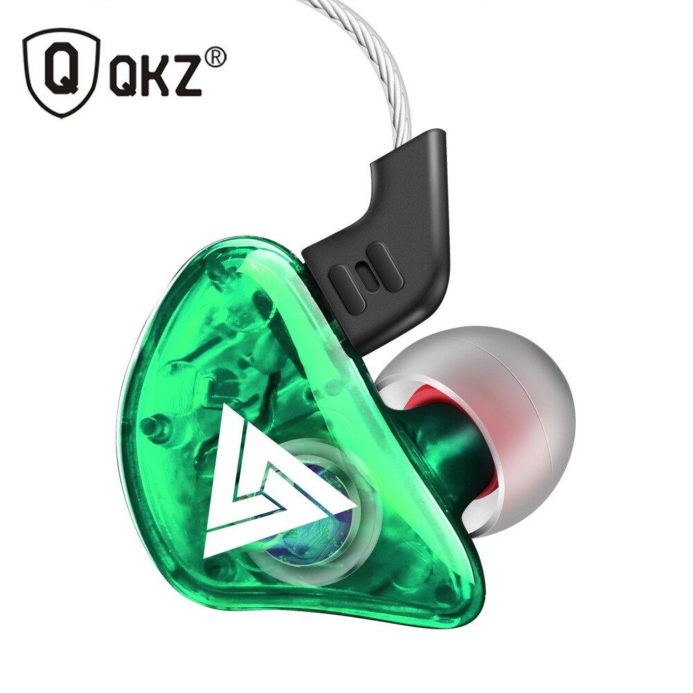 QKZ CK5 Wired Earphone Stereo Race Sports In-ear Heavy Bass Headset Transparent Mobile Phone Music Earphones with Microphone: CK5 Green