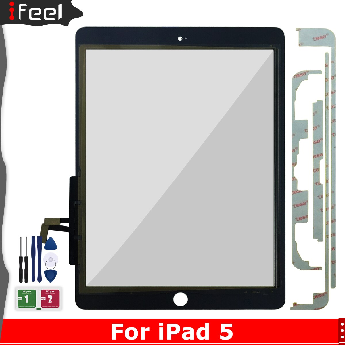 Voor Ipad Air 1 Ipad 5 A1474 A1475 A1476 Touch Screen Digitizer Met Knop Voor Glas Touch Panel Display Vervanging