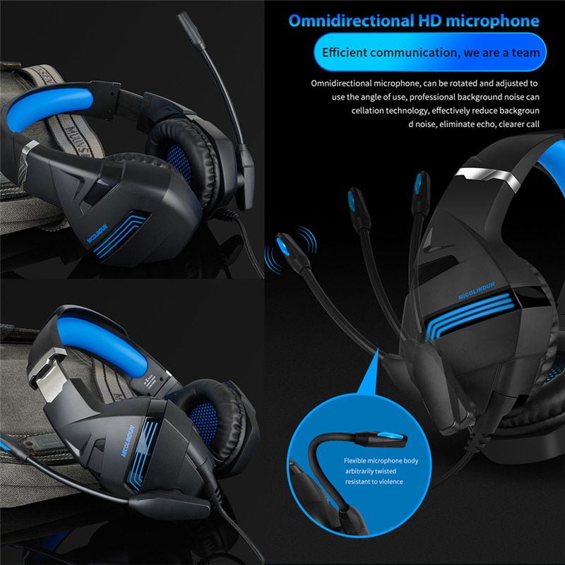 A2 Stereo Gaming Headset 7.1 Virtual Surround Bass Gaming Earphone Headphone with Mic LED Light for Computer PC Gamer