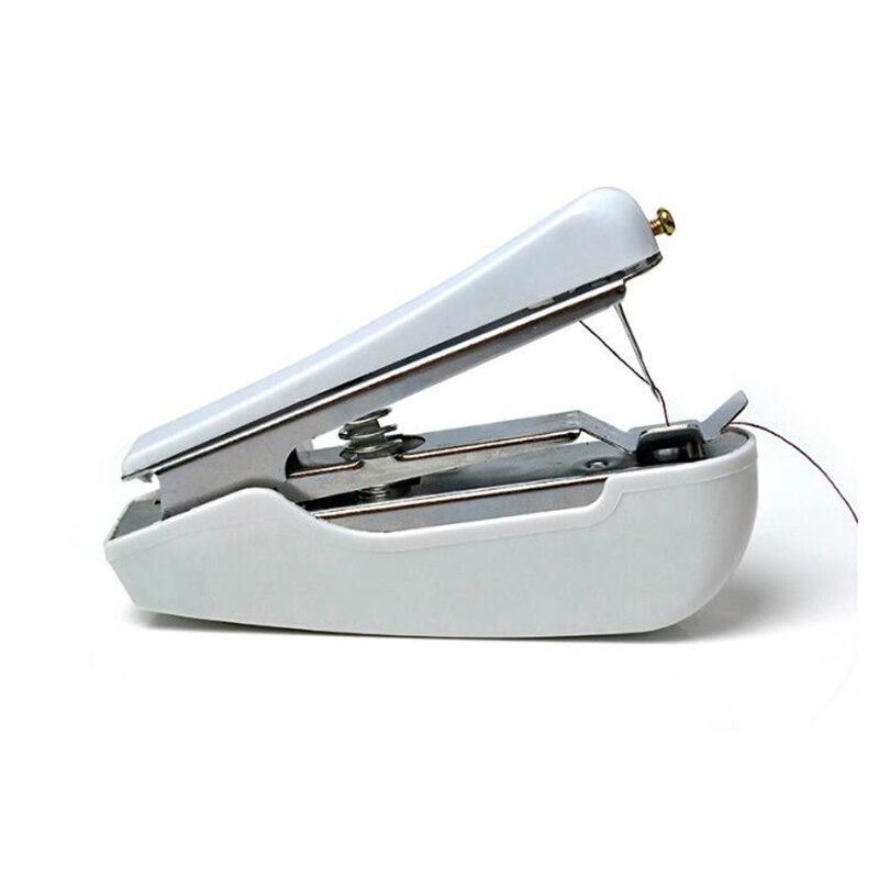 Manual Portable Mini Sewing Machine Outdoor Simple Sewing Tools Handheld Sewing Machine Home Travel sewing tools: white