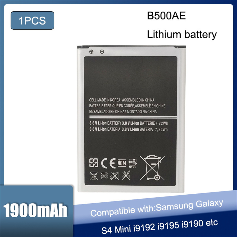 1PCS 1900mAh 3.8V Battery B500AE B500BE Phone Batteries for Samsung Galaxy S4 Mini GT-i9190 i9192 i9198 i9195: Default Title