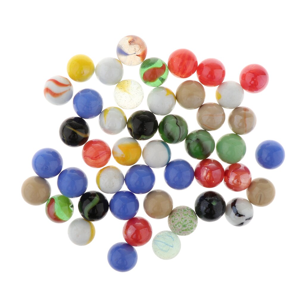 Juego de bolas de mármol de cristal para decoración de tanques de peces, juguetes de damas chinas divertidos, 16mm, 45 Uds.