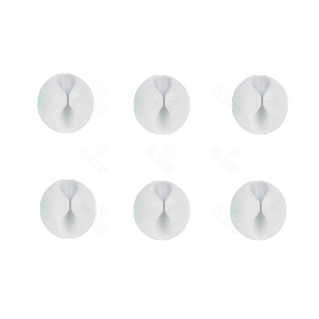 Silicone Cable Organizer Cable Wire Holder Mouse Wire Holder Desk Use Cable Management Charger Holder earphone Cable winder: white 6pcs