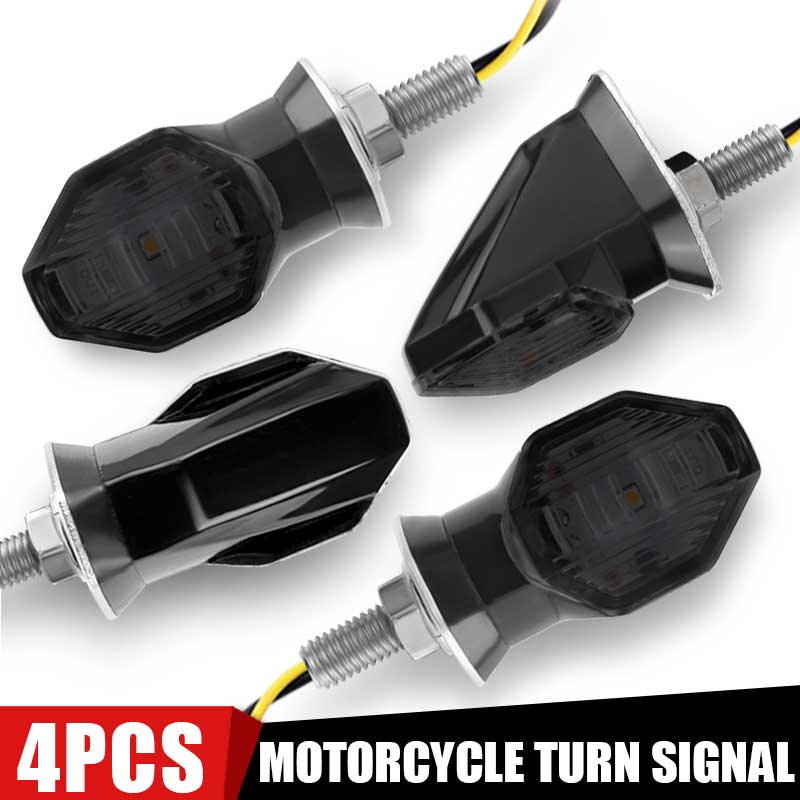 Mini Motorfiets Smoke Lens Led Richtingaanwijzer 12V Amber Blinker Indicator Flasher Lamp Twee Draad Moto Motoren Accessoires