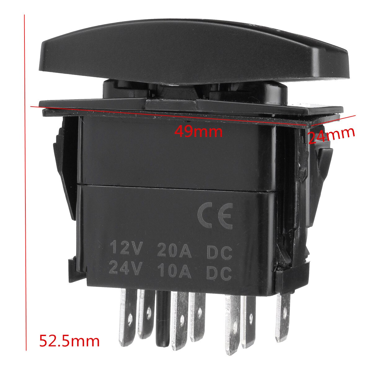 Universal Car 12V 7 Pins FRONT CAMERA REAR CAMERA Switch LED DPDT ON-OFF-ON Rocker Switch RV Boat
