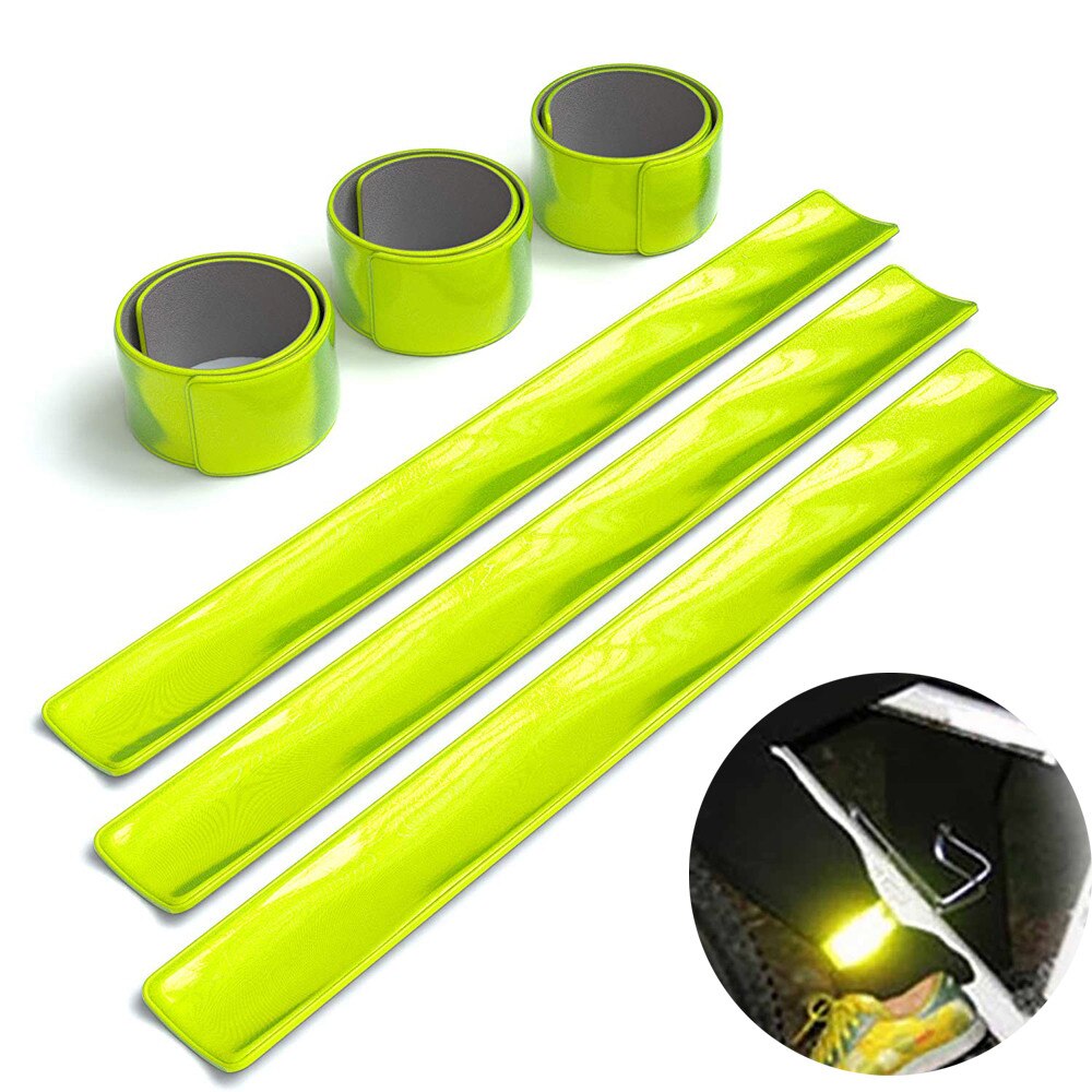 6pcs Bicycle Reflective Safe Leg Pants Clip Strap Beam Band Bottom High elastic silicon Belt Night riding protable 0127