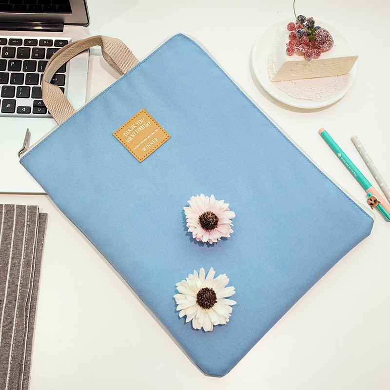Organizador de documentos A4, maletín de nailon impermeable para hombre y mujer, bolso de oficina funcional, porta documentos, Maletín de negocios: Blue