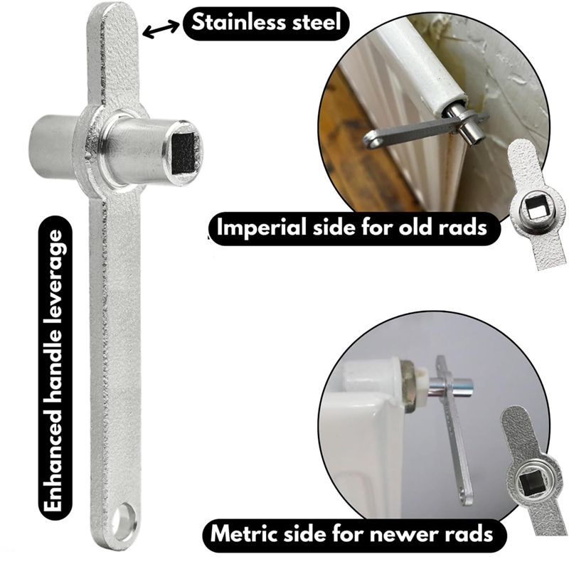 The Ultimate Radiator Key - Dual-Sized Imperial & Metric - Premium Stainless Steel Rad Key For Efficient Heating: Default Title