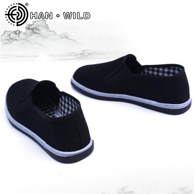 Oude canvas schoenen van beijing, handgemaakte antislip herenschoenen, chinese kungfuschoenen, casual schoenen voor mannen, sneakers, vechtsportschoenen
